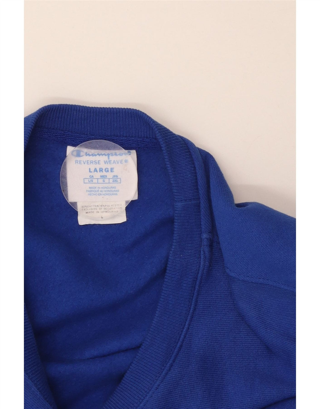 CHAMPION Sudadera corta para mujer Jumper UK 16 Large Blue Cotton