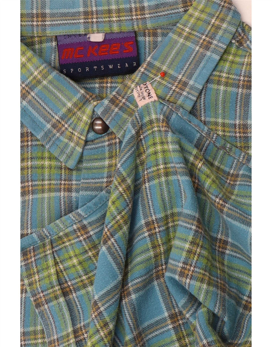 Camisa de franela para hombre de MC Kee's Algodón a cuadros azules grandes