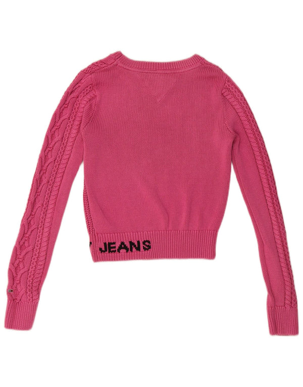Tommy Hilfiger Suéter Corto con Cuello Barco para Mujer UK 10 Small Pink