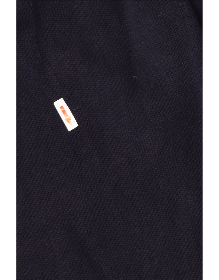 Marks & Spencer Suéter tipo jersey con cuello y botones para hombre Azul marino mediano
