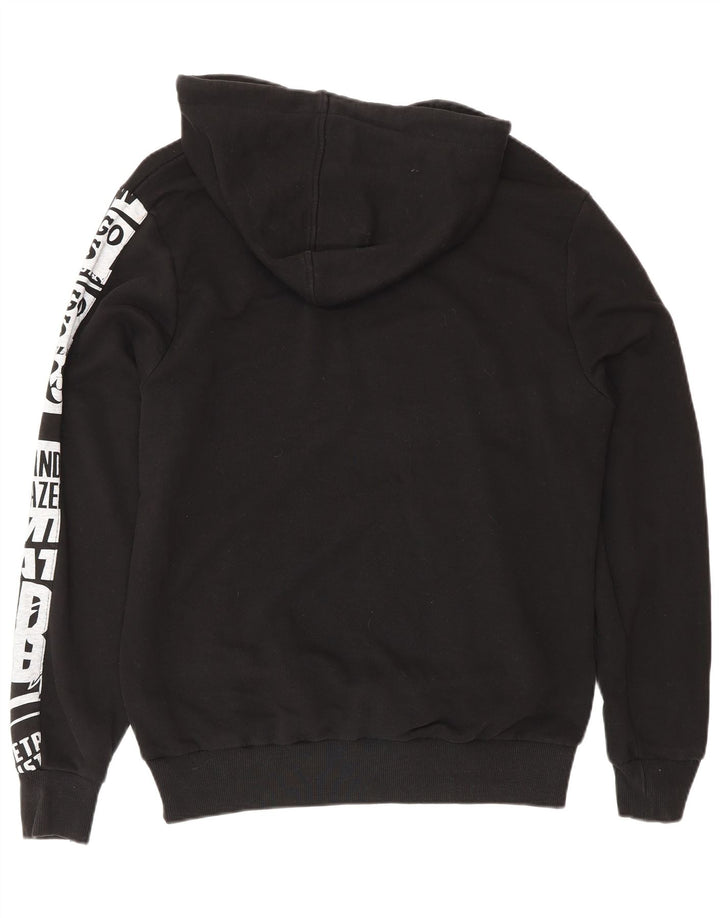 New Era NBA Graphic Sudadera con capucha para hombre, talla mediana, algodón negro