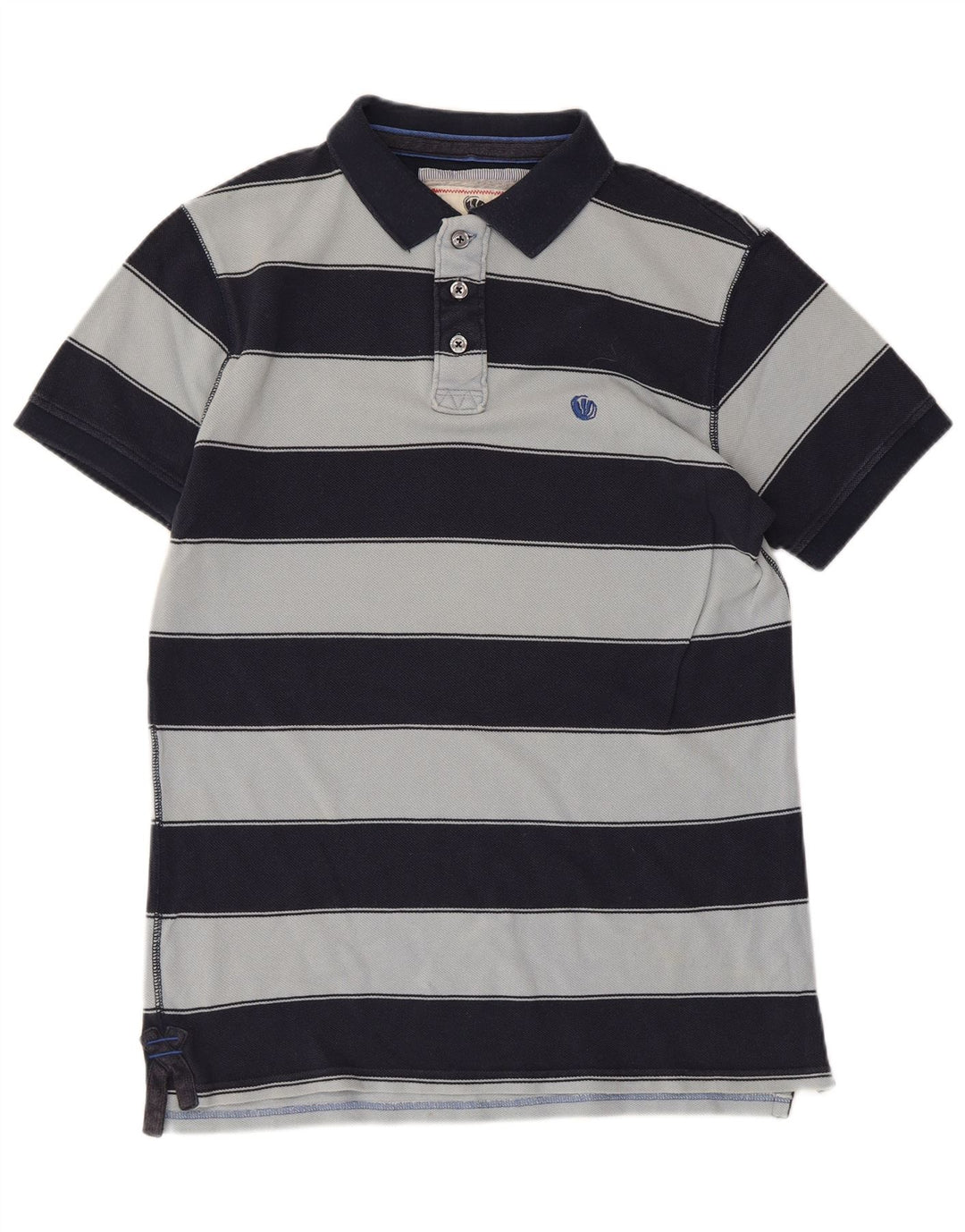 FAT FACE Polo para hombre de algodón a rayas azul marino medio