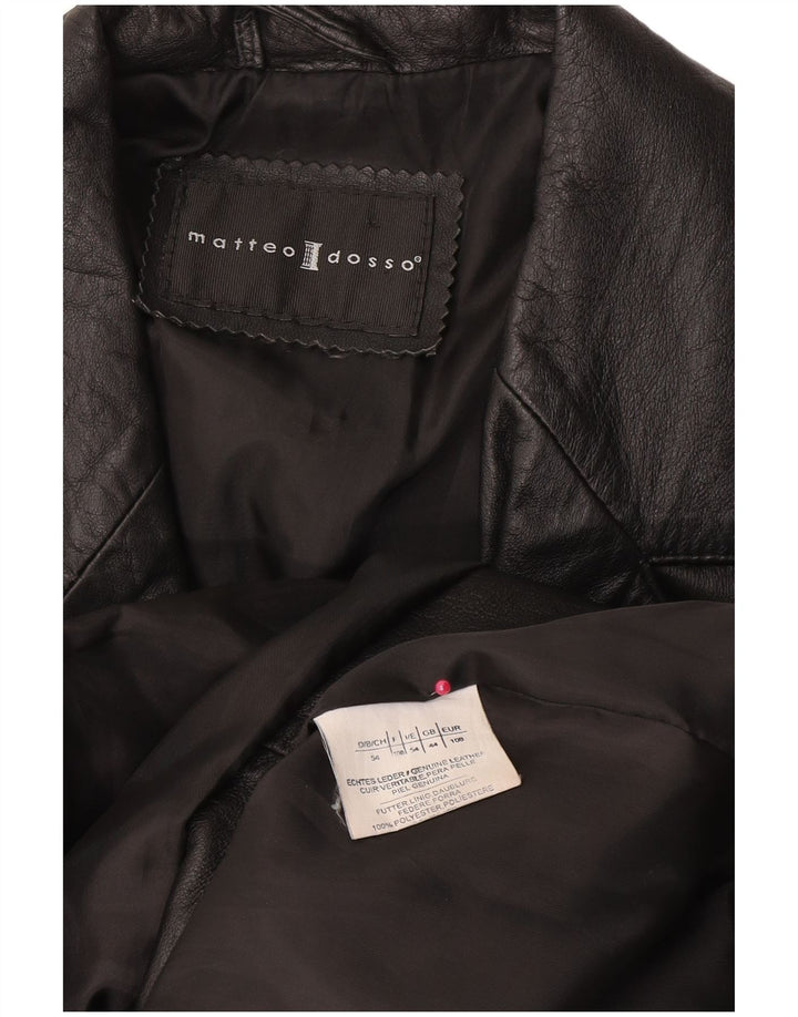 Vintage chaqueta de cuero para hombre Reino Unido 44 2XL cuero negro