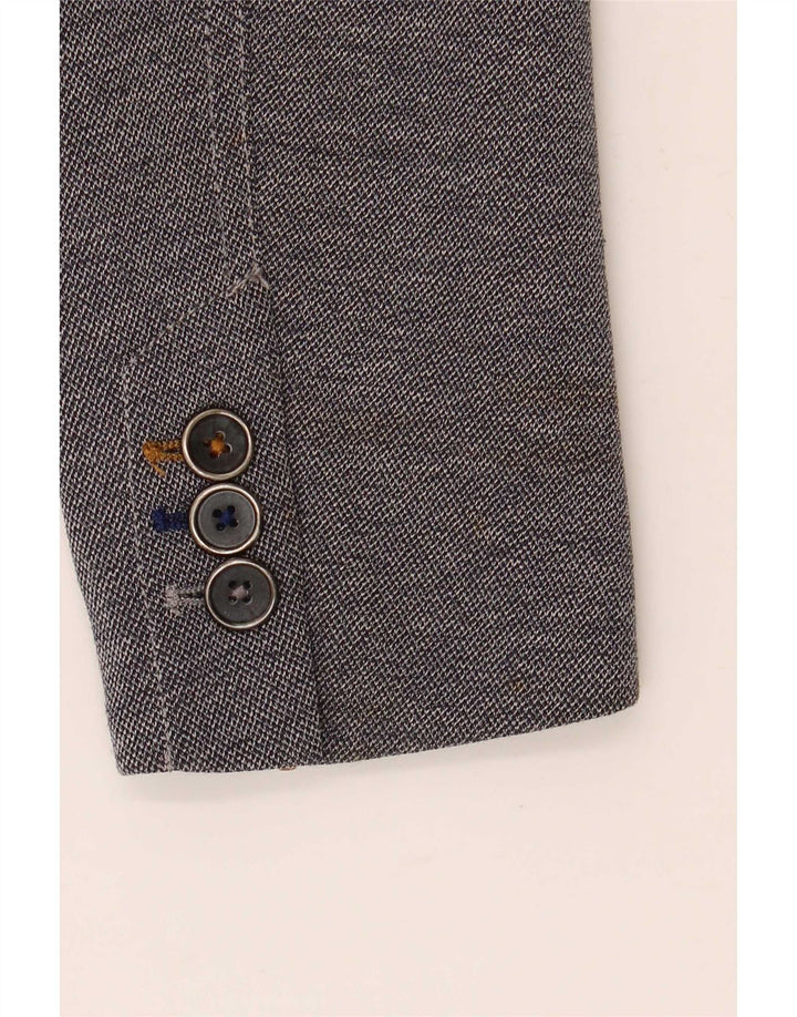Zara Chaqueta tipo blazer de 2 botones para hombre EU 46 Small Gris Poliéster