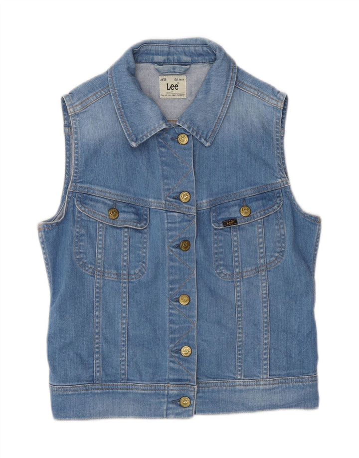 Chaleco vaquero Lee para mujer UK 40 Algodón azul medio