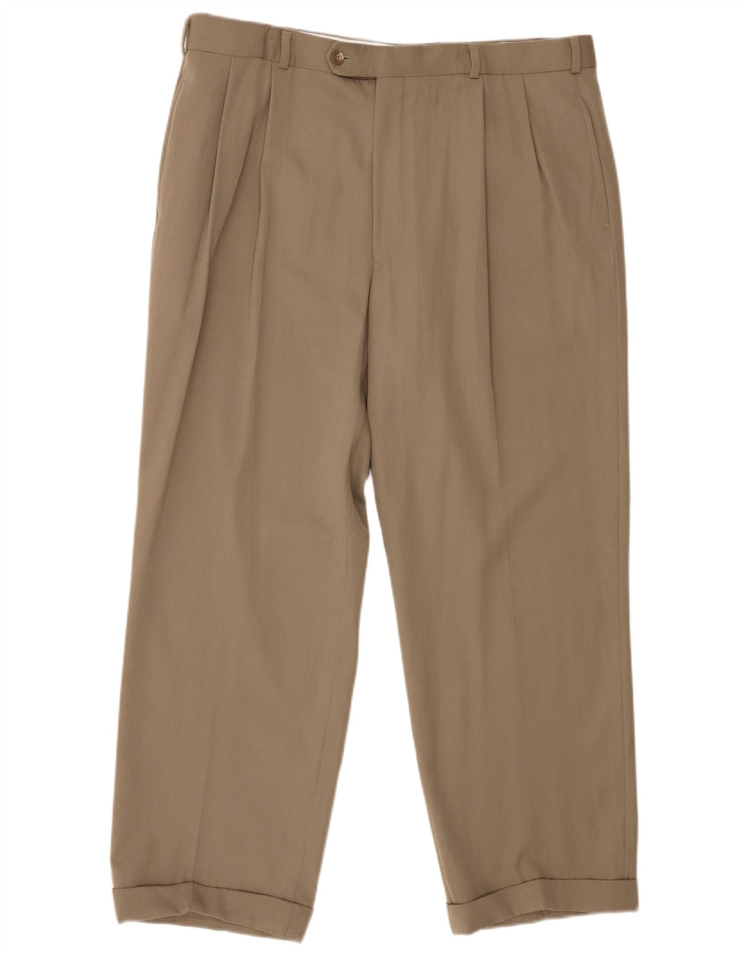 BROOKS BROTHERS Pantalón de traje con pinzas para hombre W36 L29 Lana beige