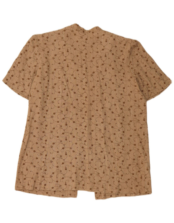 Richards Blusa extragrande de manga corta para mujer UK 8 Small Beige Floral
