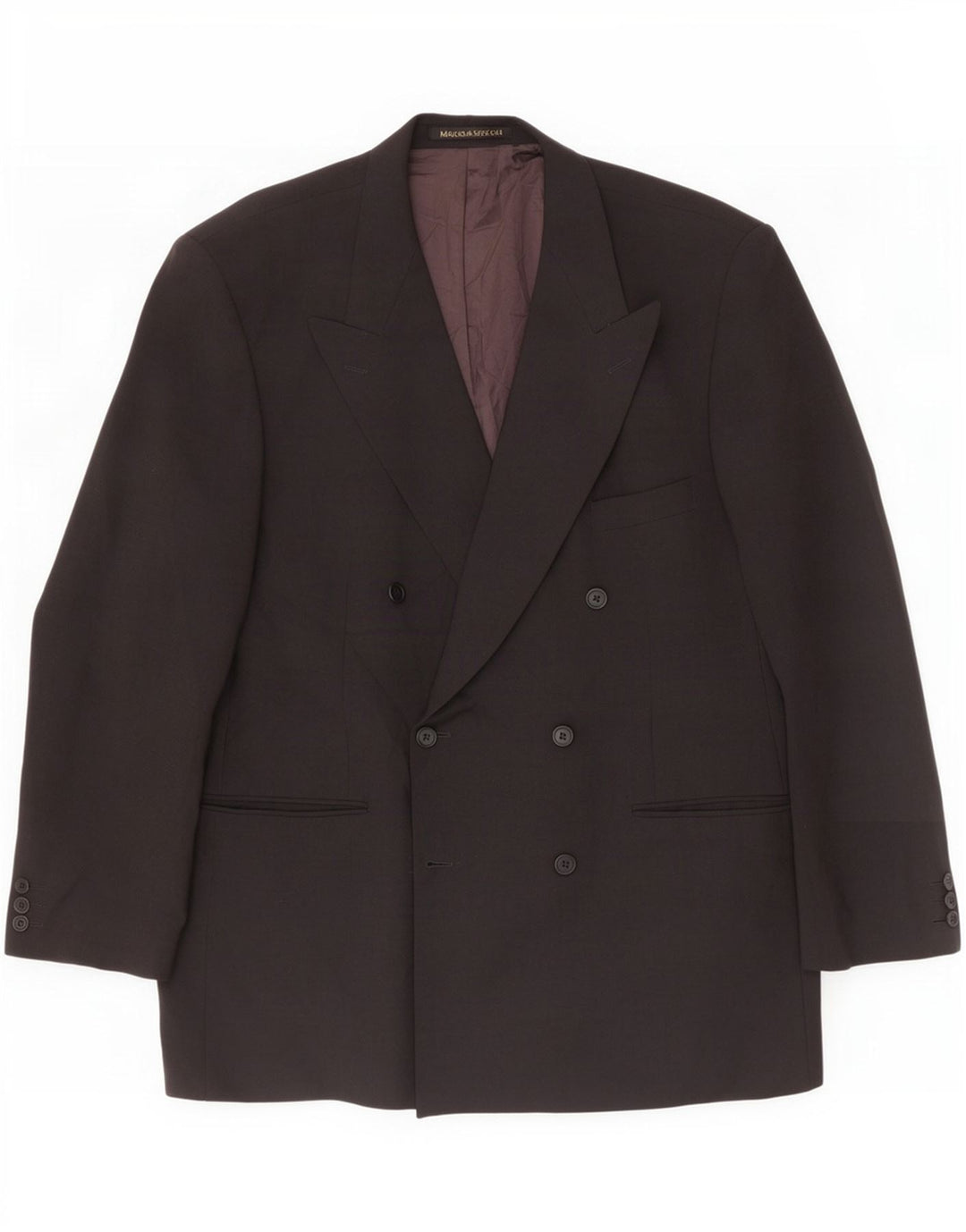 Marks & Spencer Chaqueta tipo blazer con doble botonadura para hombre UK 44 XL Poliéster negro