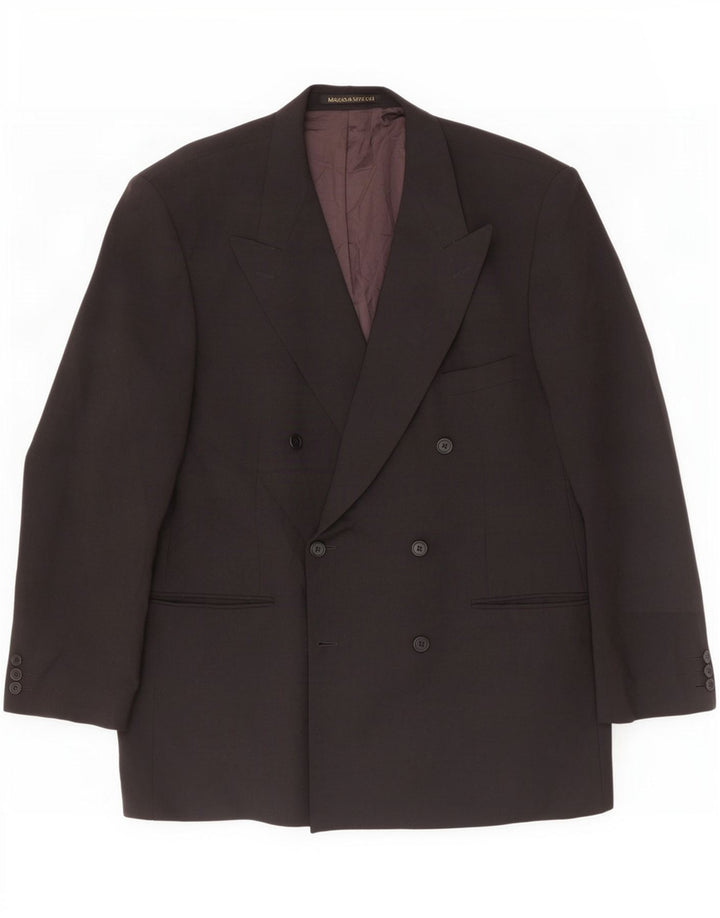 Marks & Spencer Chaqueta tipo blazer con doble botonadura para hombre UK 44 XL Poliéster negro