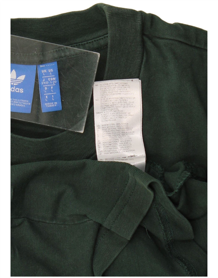 ADIDAS Camiseta gráfica para hombre Top grande de algodón verde