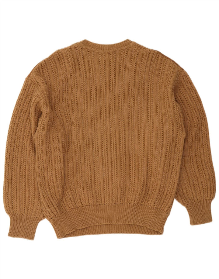 Jersey de cuello redondo para hombre Number 1 XL Lana marrón