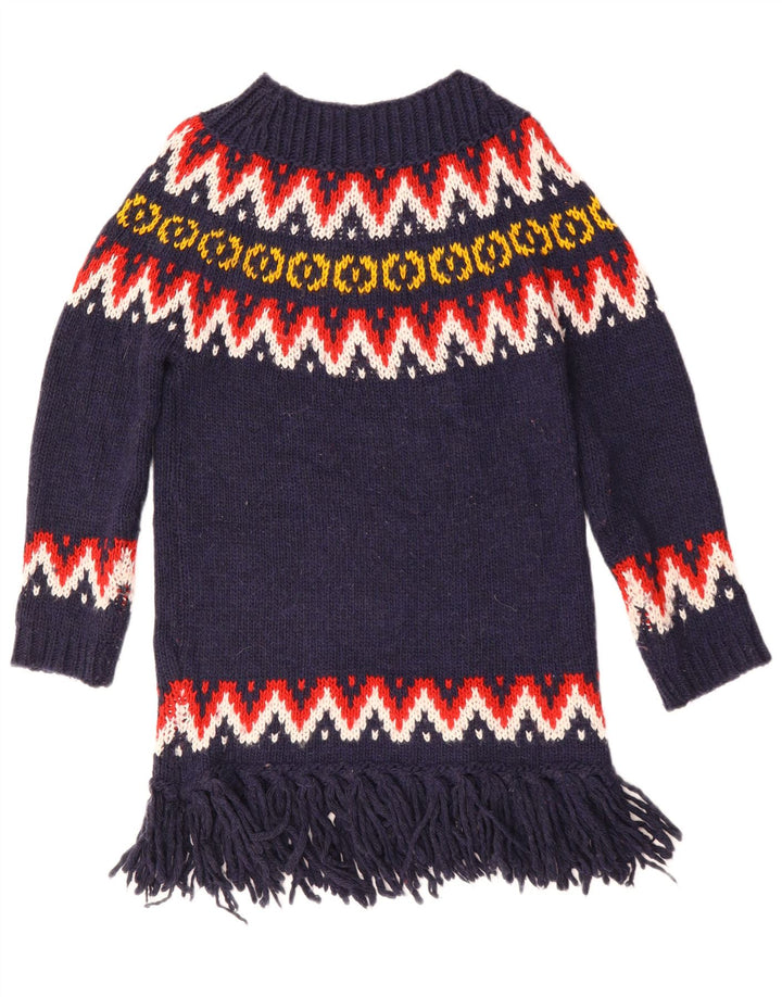 Benetton Jersey Con Cuello Barco Para Mujer UK 40 Small Azul Marino Acrílico