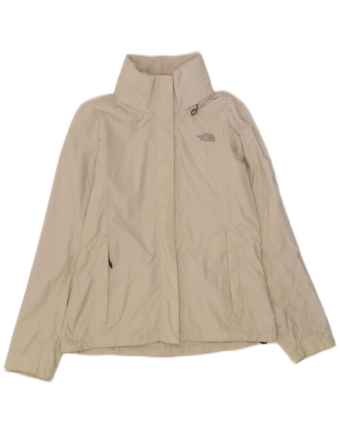 The North Face Chaqueta impermeable con capucha para mujer UK 40 Medium White Nylon