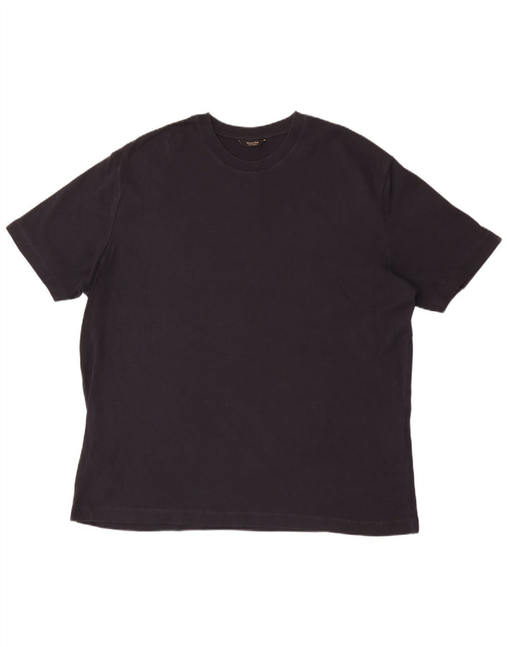Massimo Dutti Camiseta Hombre Top 2XL Azul Marino Algodón