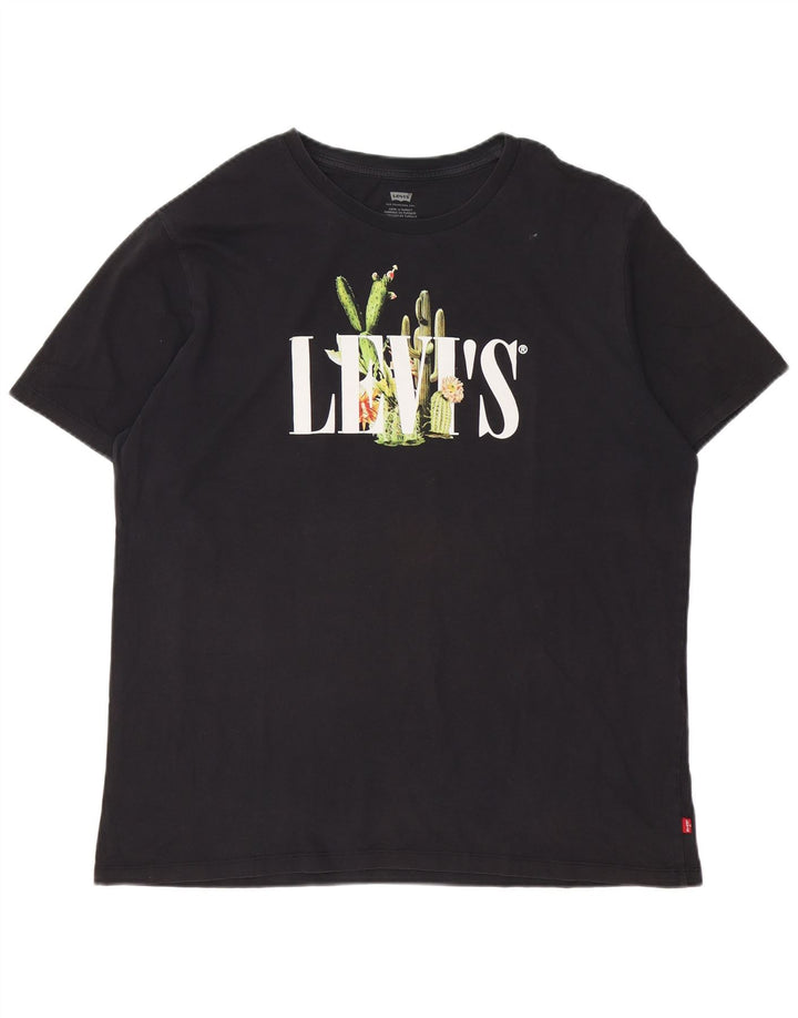 Levi's Camiseta gráfica para hombre Top XL Algodón negro