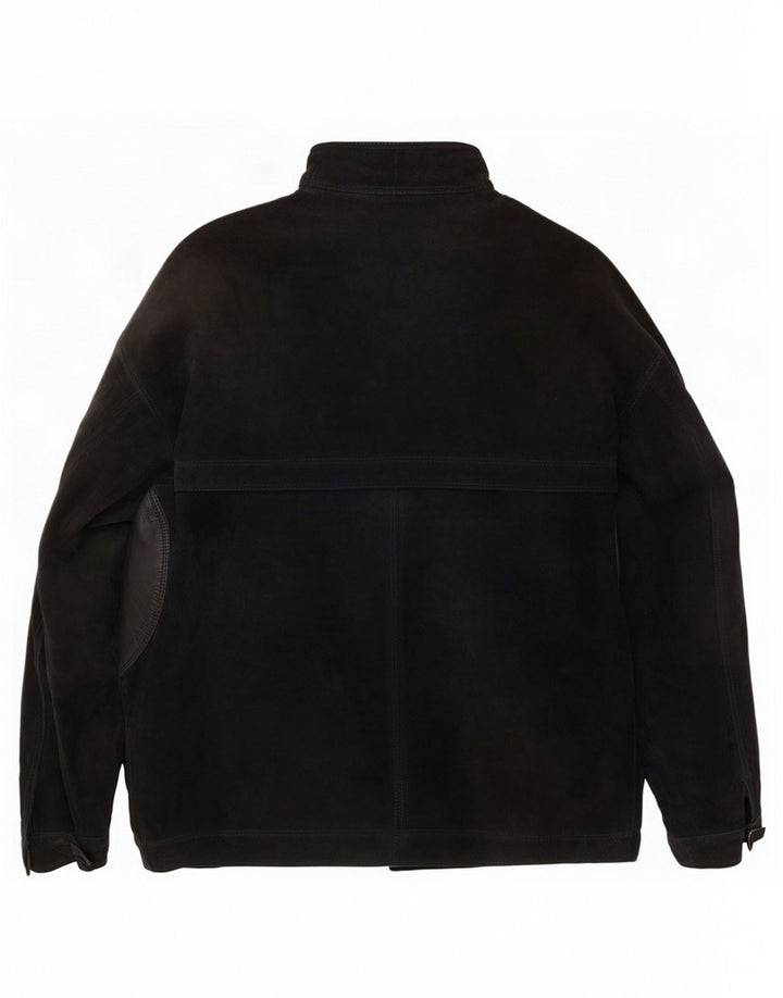 Vintage hombres chaqueta de ante Reino Unido 42 XL negro
