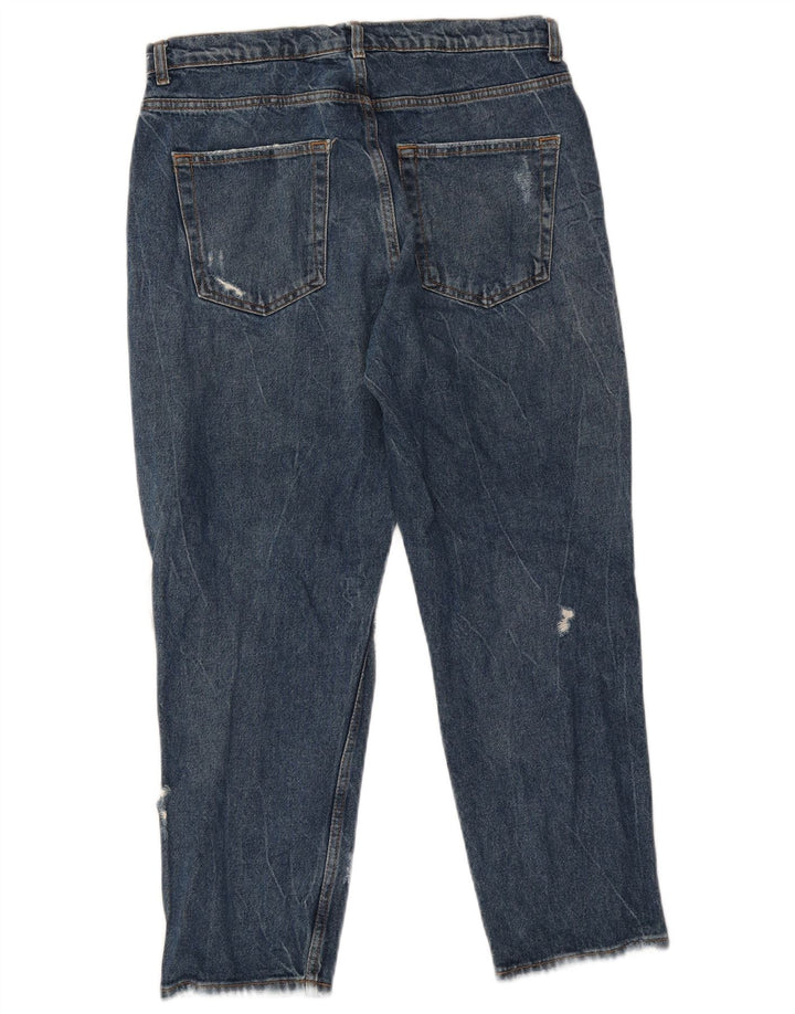 Zara Jeans recortados desgastados para hombre EU 40 Medium W31 L26 Azul