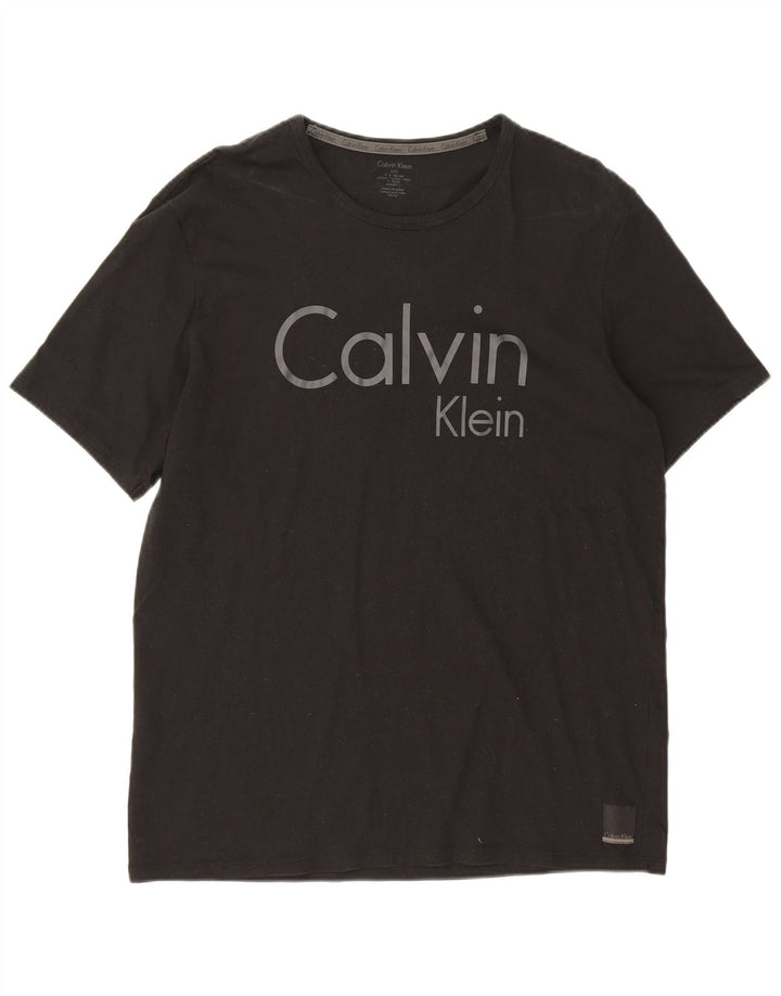 Calvin Klein - Camiseta gráfica para hombre, talla grande, color negro