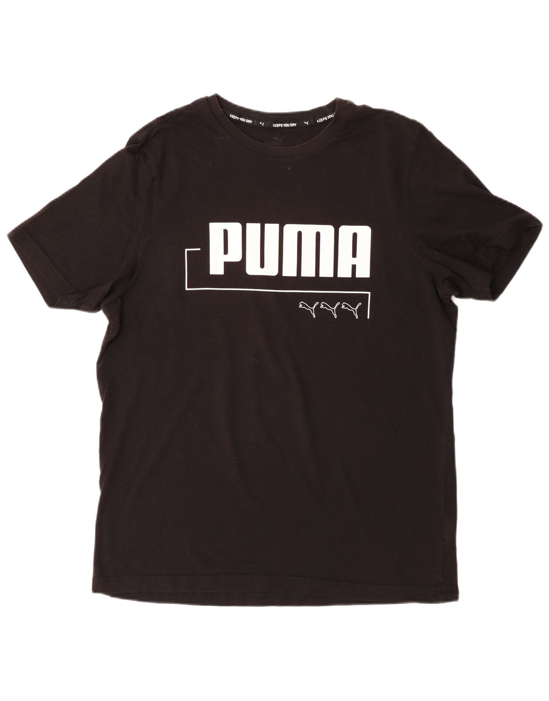 PUMA Camiseta gráfica para hombre Top mediano de algodón negro