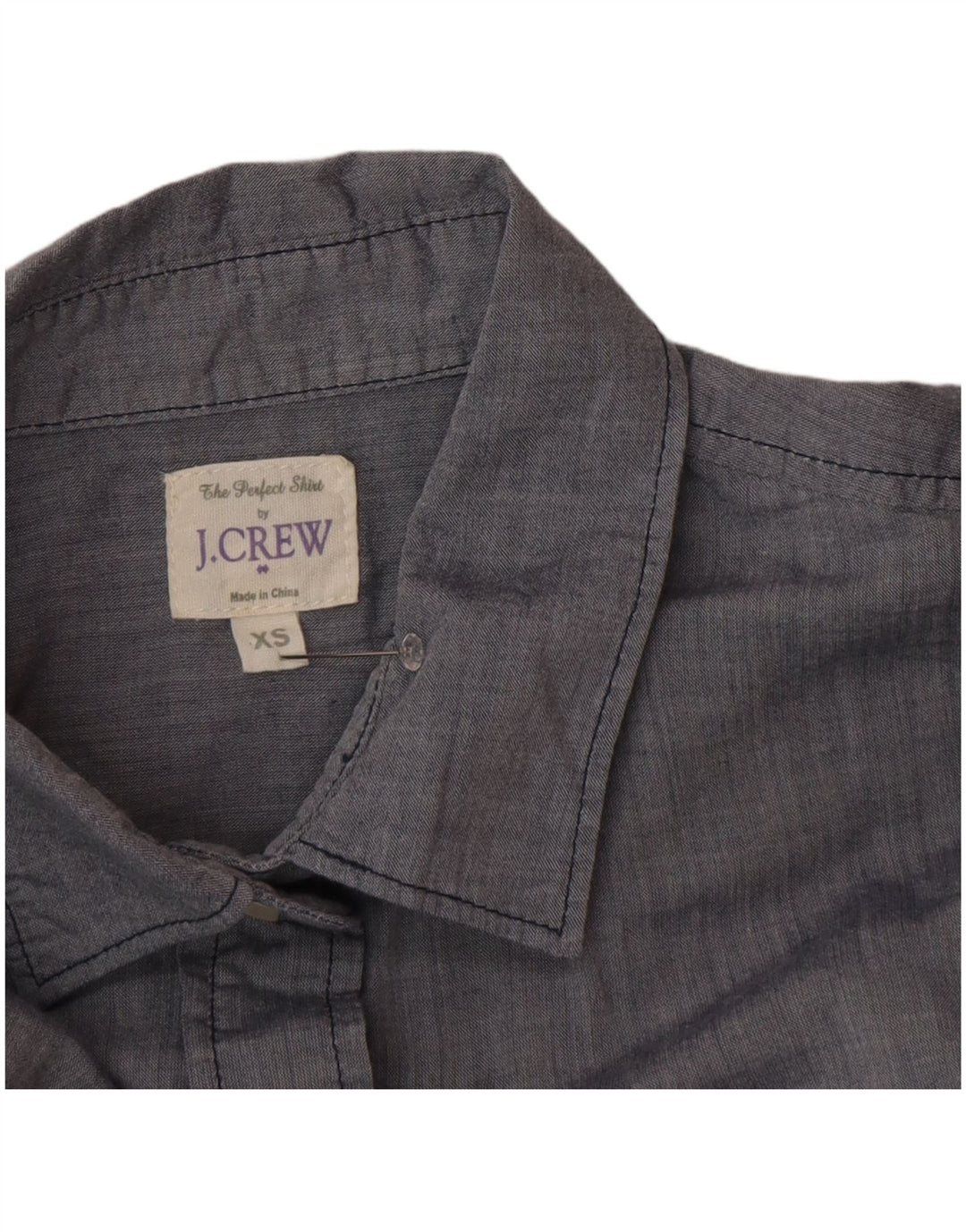 J. Crew Camisa extragrande para mujer UK 6 XS Algodón gris