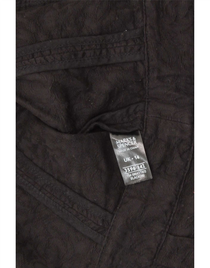 Marks & Spencer Chaqueta Blazer Corta de Manga 3/4 para Mujer UK 44 Grande Negro