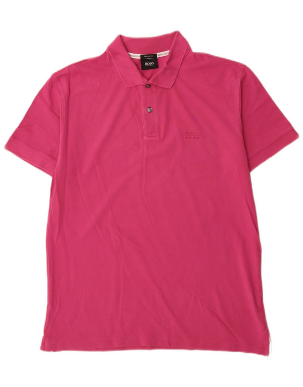 Hugo Boss Polo para hombre de algodón rosa grande