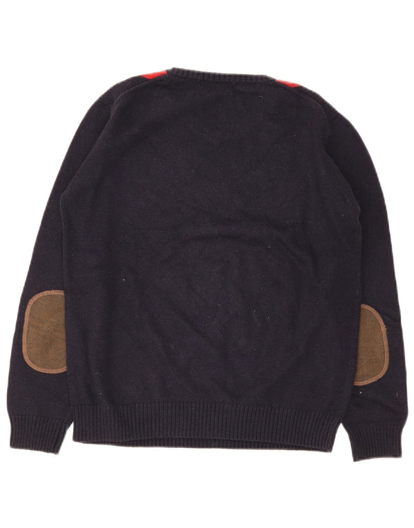 Zara Jersey con Cuello Redondo para Niños 11-12 Años Azul Marino Argyle/Diamond