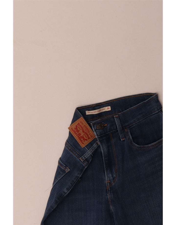 LEVI'S Jeans recortados rectos de talle alto 724 para mujer W26 L25 Algodón azul