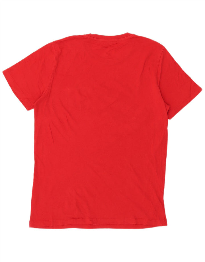 Jack & Jones Hombre Camiseta Gráfica Top Medium Rojo Algodón