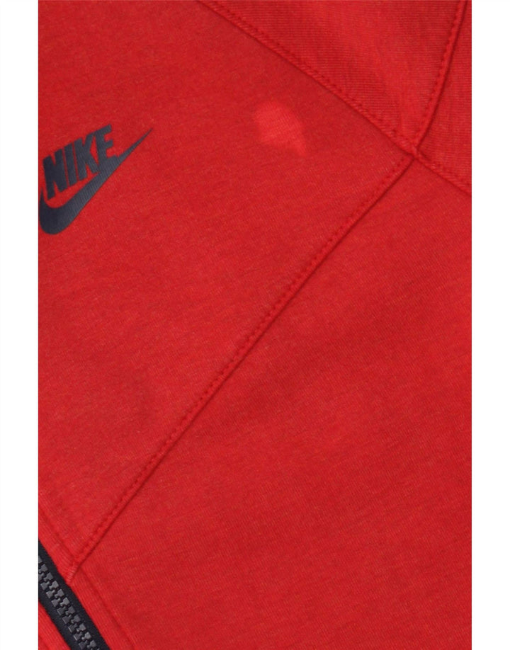 Nike - Sudadera con capucha y cremallera para hombre, talla pequeña, algodón rojo