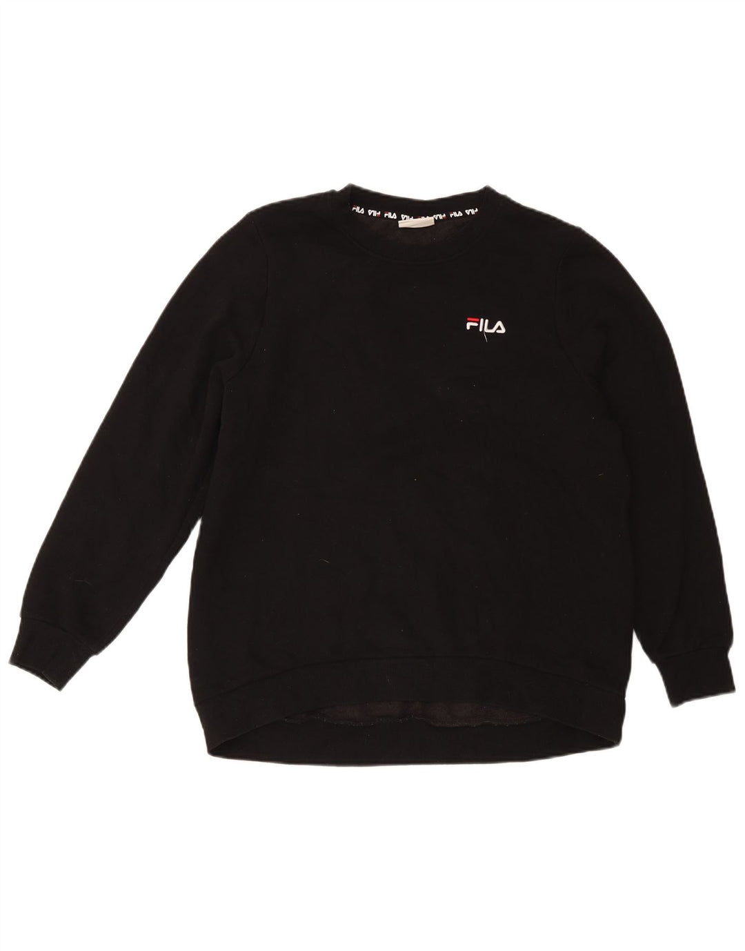 Fila - Sudadera para mujer, talla 40, talla grande, algodón negro
