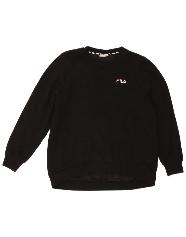 Fila - Sudadera para mujer, talla 40, talla grande, algodón negro