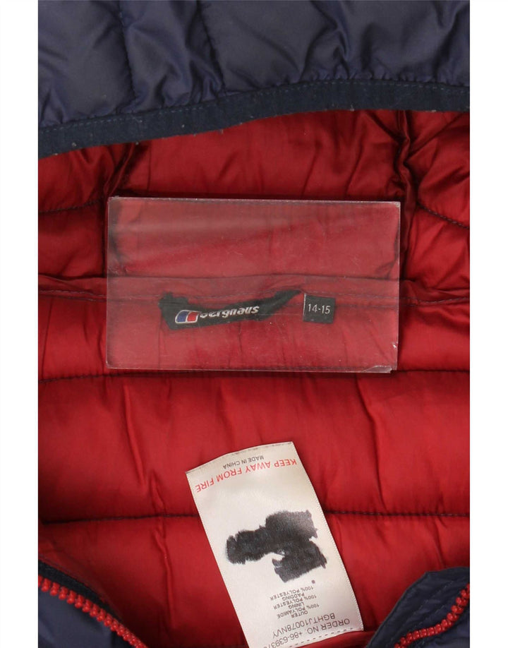 Berghaus Chaqueta acolchada con capucha para niño 14-15 años Azul marino Poliéster