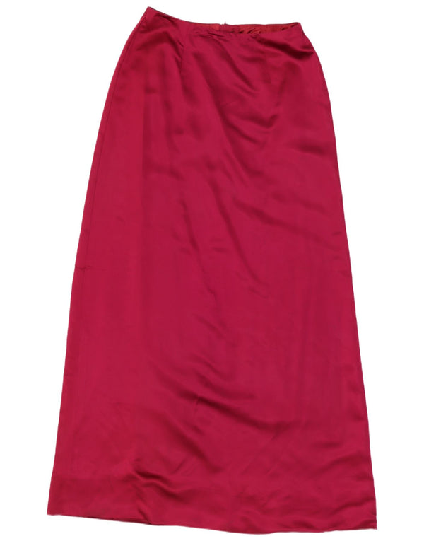 Monsoon Womens Maxi Skirt UK 10 Small W26  Burgundy Acetate