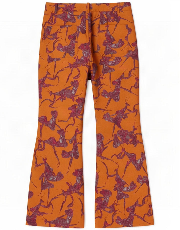 Pantalones acampanados con estampado abstracto Desigual para mujer Medium W30 L30 Naranja