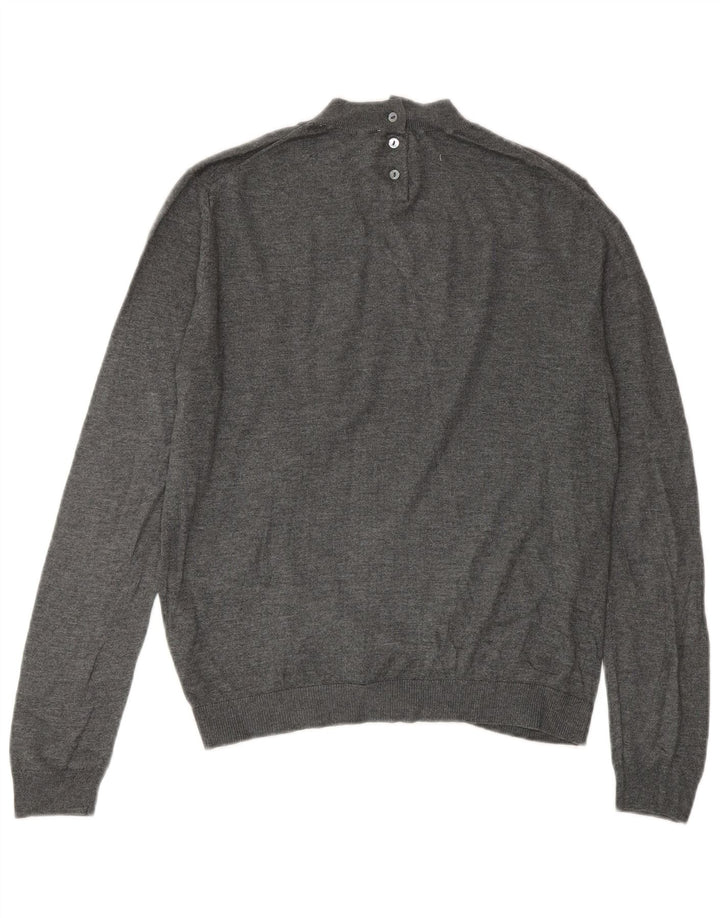 Zara Jersey con cuello alto para mujer, talla 44, color gris medio, modal