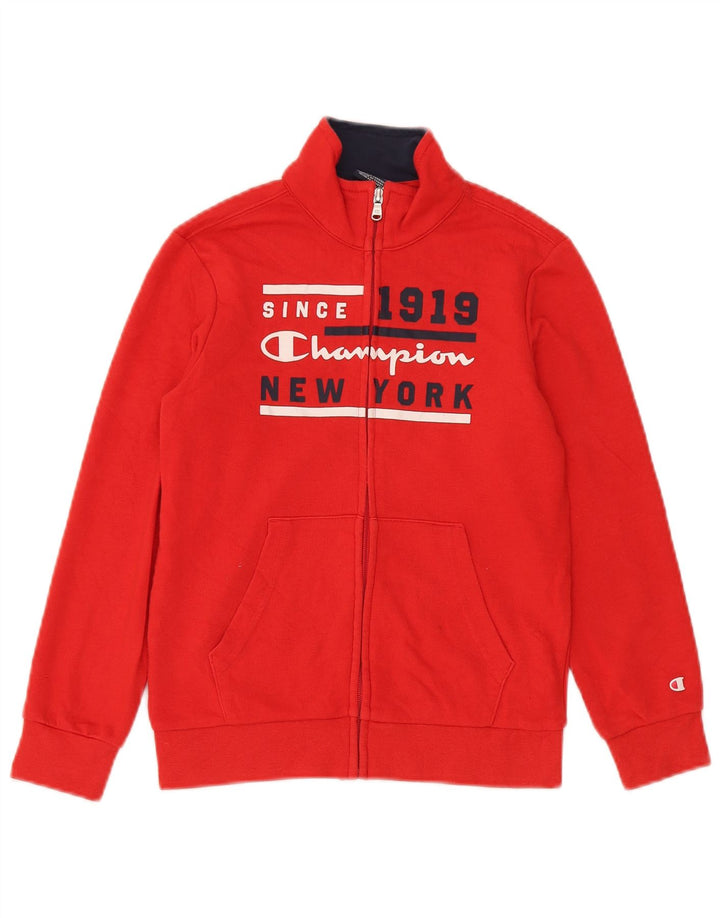 Champion Chaqueta de chándal gráfica para niños 9-10 años Mediana Algodón Rojo