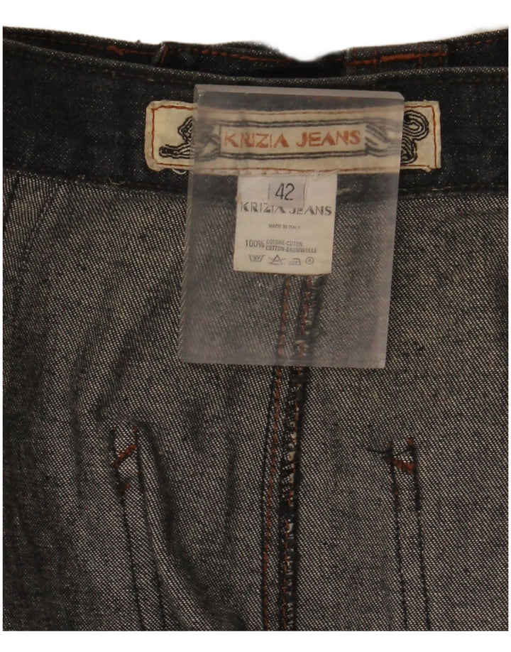 Falda Vaquera Krizia Mujer W36 Grande Gris Algodón
