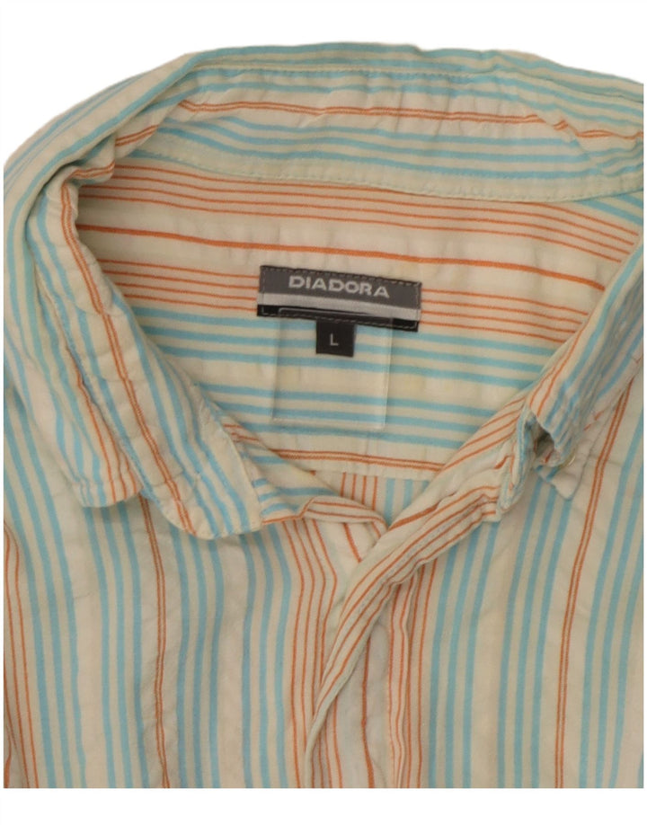 Camisa Diadora Hombre Grande Algodón Rayas Multicolores