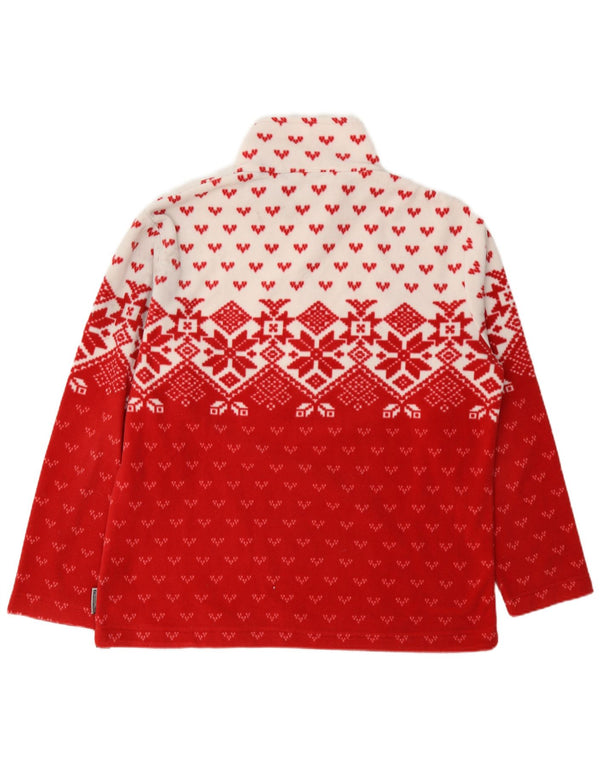 F.LLI Campagnolo Jersey de forro polar con cuello y cremallera para mujer UK 40 XL Rojo Fair Isle