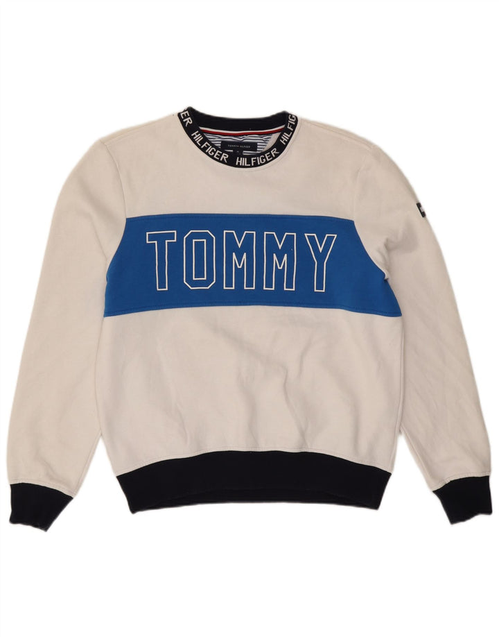 Tommy Hilfiger Sudadera Con Estampado Gráfico Jumper Medium Blanco Colorblock