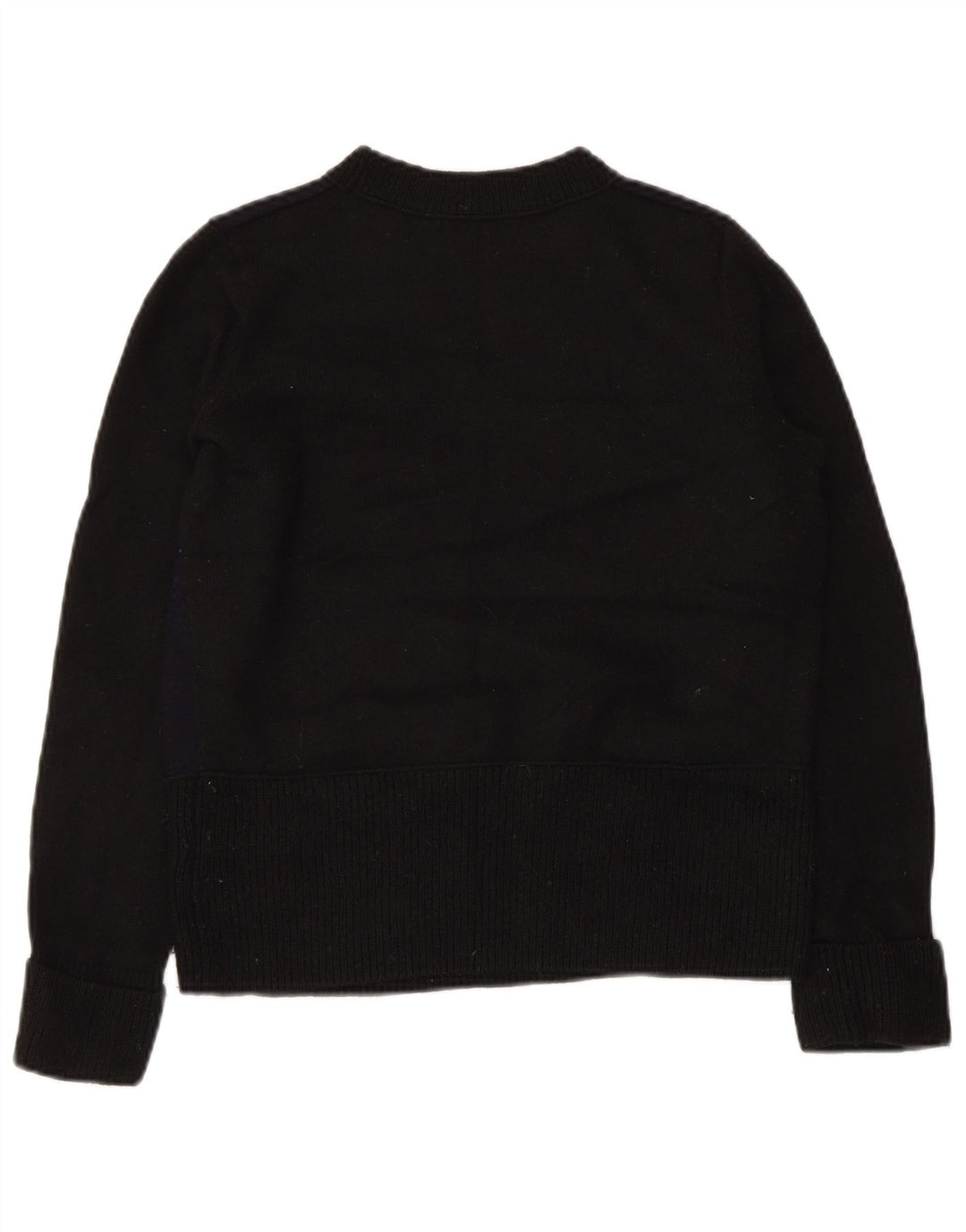 Cos Suéter de cuello redondo para mujer UK 10 Small Black Wool