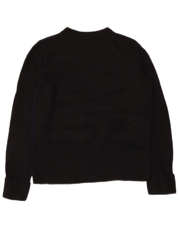 Cos Suéter de cuello redondo para mujer UK 10 Small Black Wool
