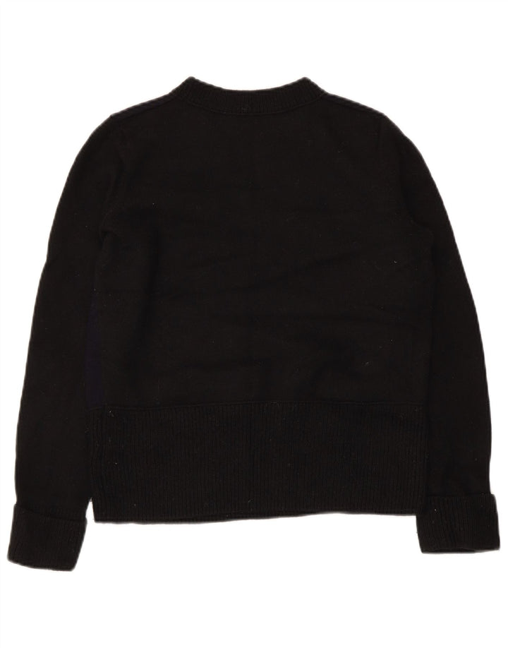Cos Suéter de cuello redondo para mujer UK 10 Small Black Wool