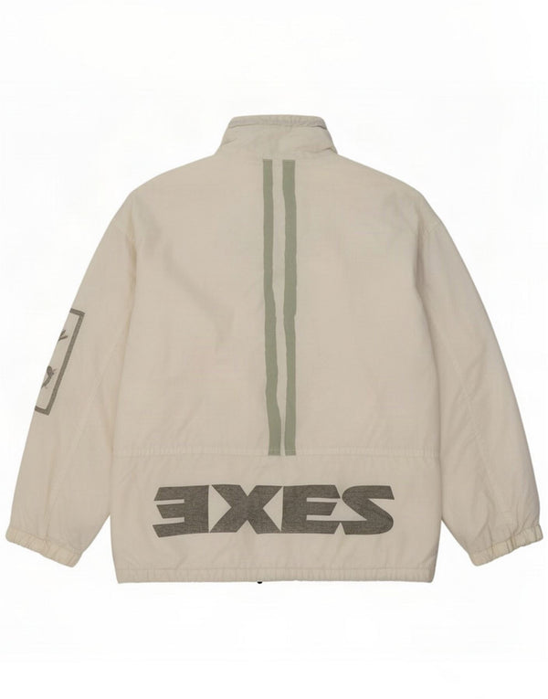 XS Chaqueta cortavientos con capucha y gráfico para hombre Exes UK 44 2XL Blanco