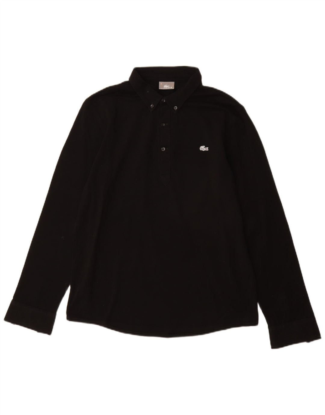 LACOSTE Camisa tipo jersey para hombre talla 3 pequeña algodón negro