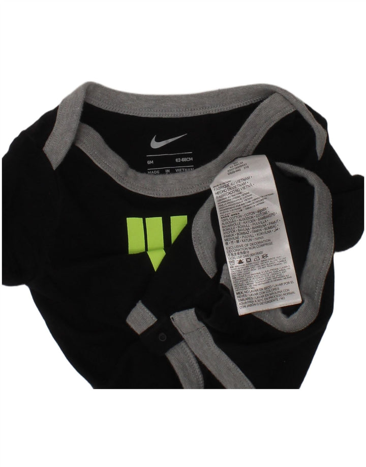 NIKE Baby Boys Graphic Playsuit 3-6 Months Black Cotton