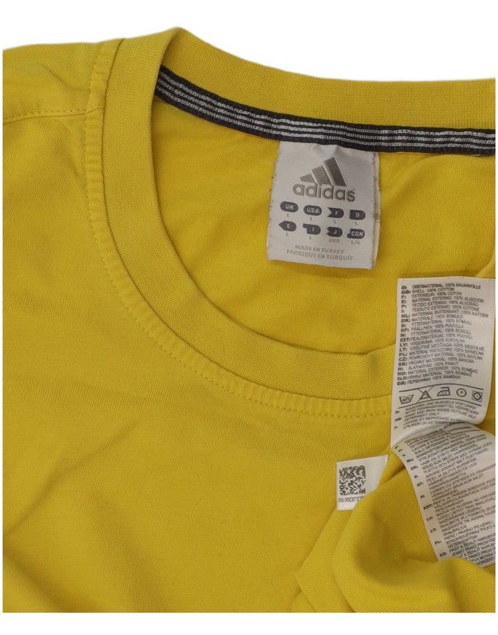 Adidas - Camiseta para hombre, talla grande, algodón amarillo