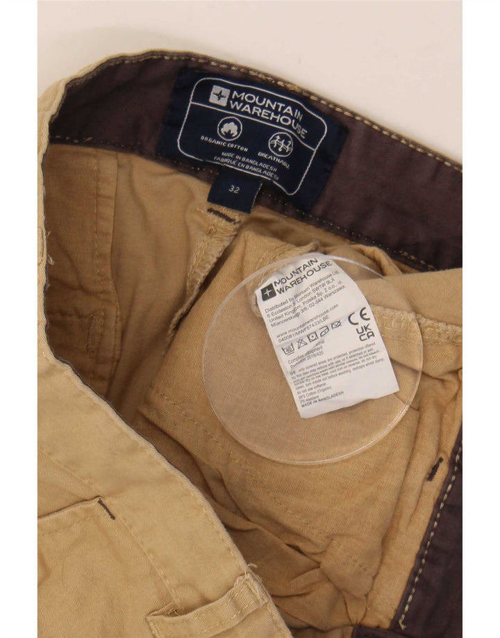 Pantalones cortos chinos para hombre Mountain Warehouse W32 Algodón beige medio