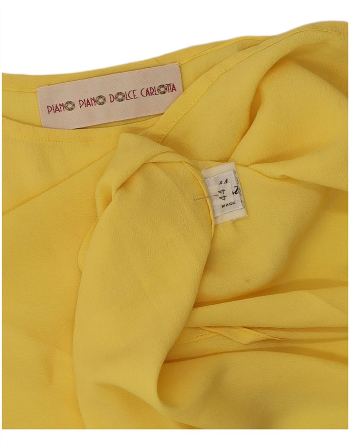 Vintage Mujer Cami Top IT 44 Acetato Amarillo Medio